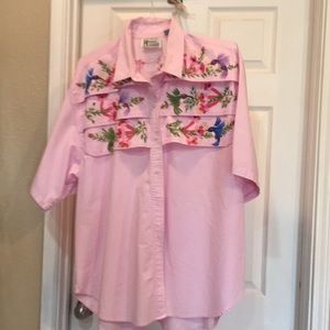 Hand painted hummingbird blouse